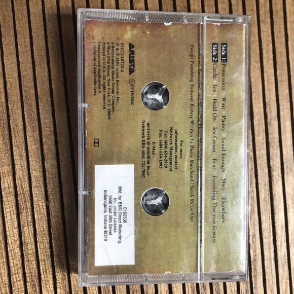 SARAH MCLACHLAN FUMBLING TOWARDS ECSTASY CASSETTE - Picture 2 of 6